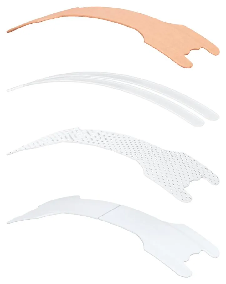 Exploded view showing the layers that make up a NasalFlow nasal strip